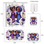 Sister Love Princess Bathroom Rugs Set with Shower Curtain 4 pcs