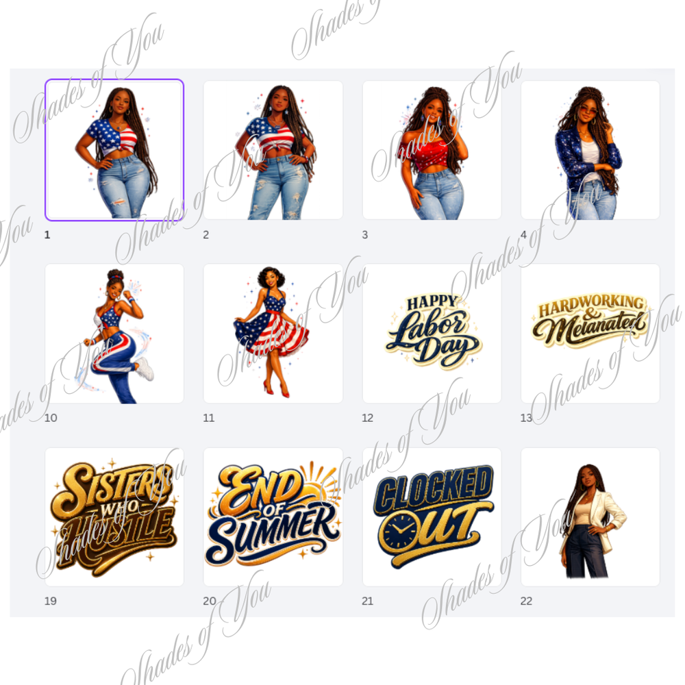 41-Piece Melanin Clip Art Bundle