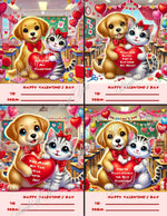 Dog Cat Valentine's Classroom Exchange Cards