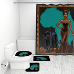Motherland Majesty Bathroom Rugs Set with Shower Curtain 4 pcs