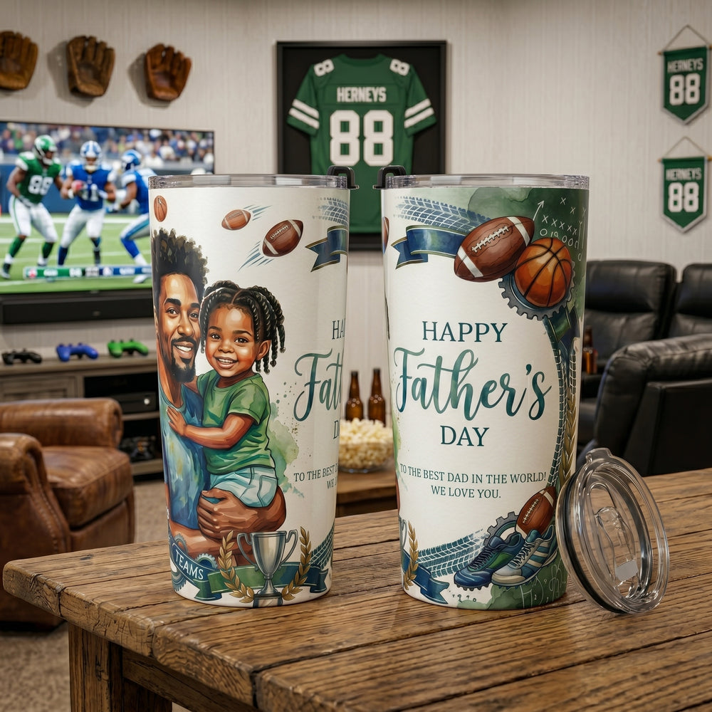 The G.O.A.T. Dad: 20oz Father’s Day Sports Tumbler