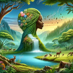 Mother Nature Art Print, Forest Goddess Image (Commercial Use)