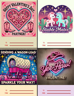 Giddy Up and Glitter Valentine Exchange Cards