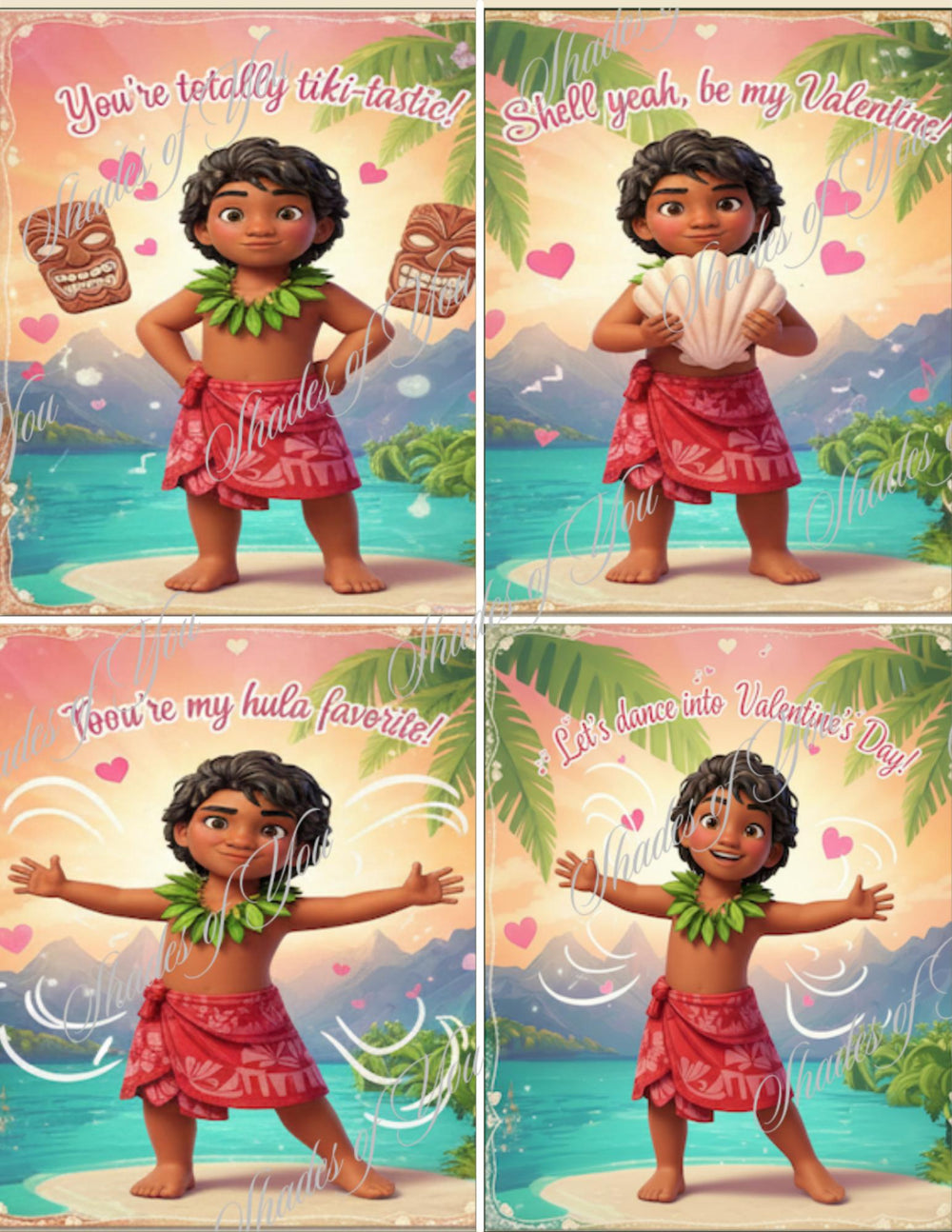 Hula Love Valentine Cards