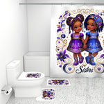 Sister Love Princess Bathroom Rugs Set with Shower Curtain 4 pcs