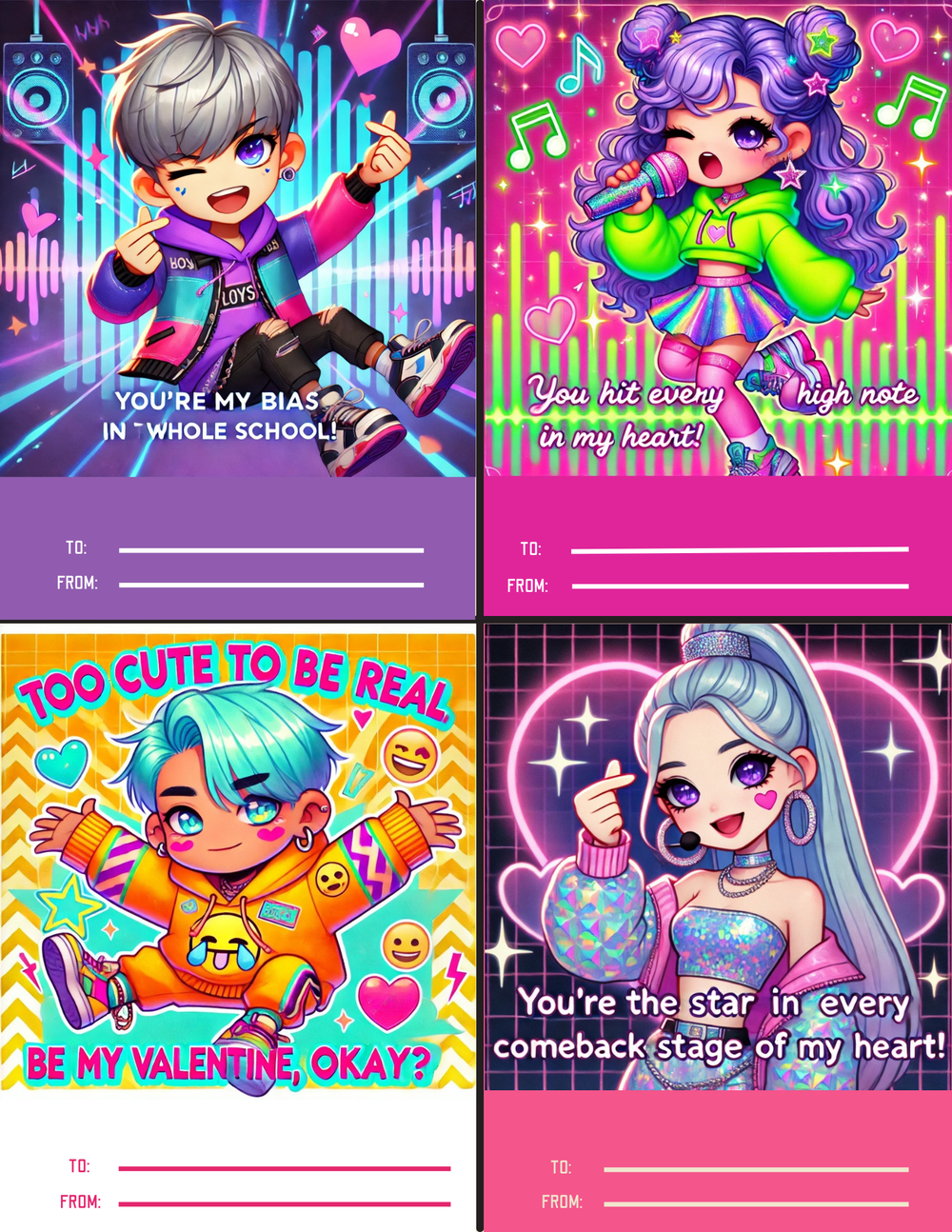K-Pop Valentine Exchange Cards