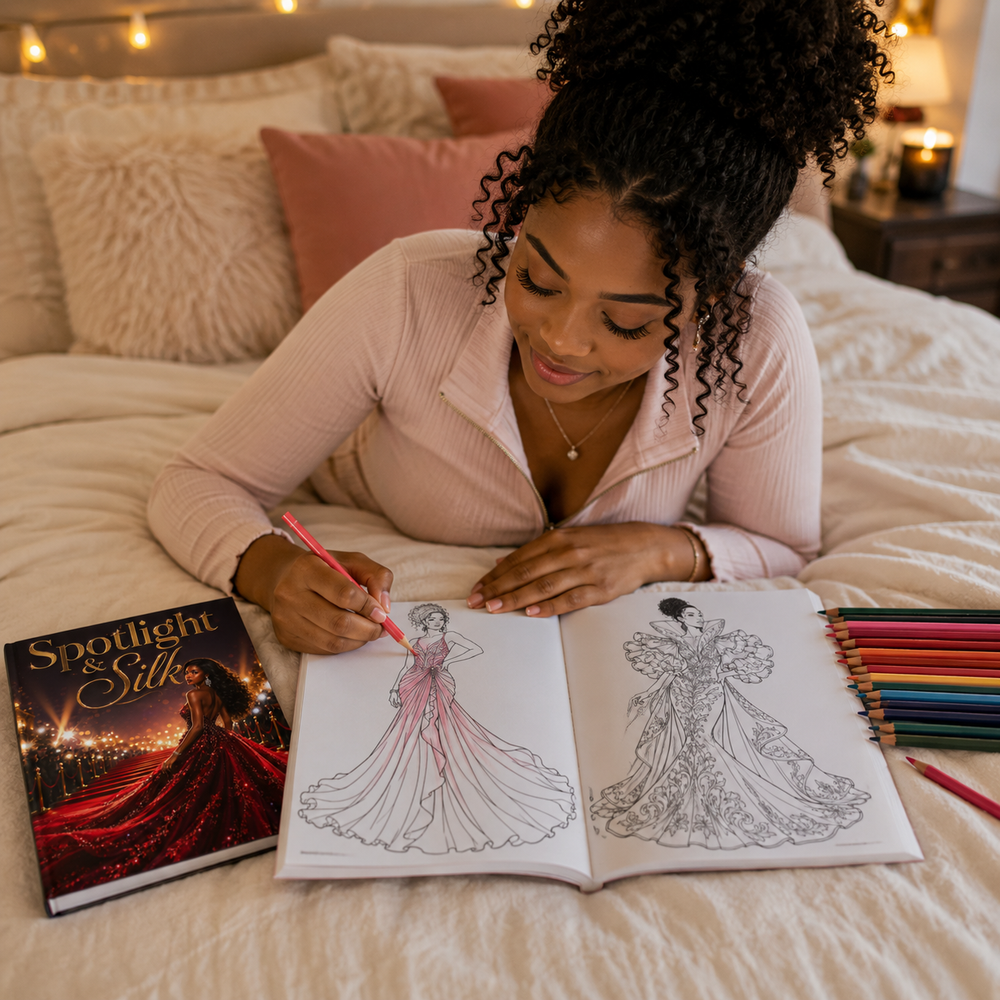 Spotlight & Silk Fashion Coloring Book for Adults
