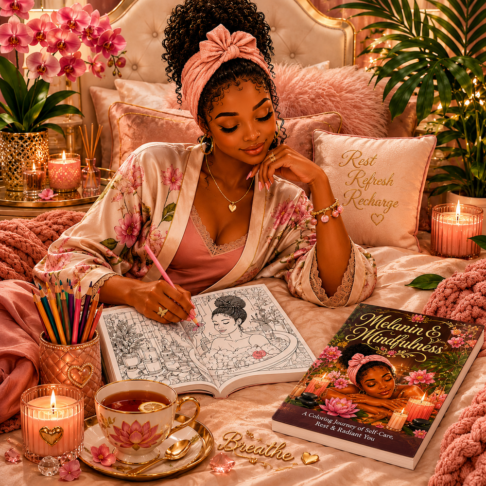 Melanin & Mindfulness Adult Coloring Book