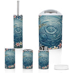 Ocean Ripple Floral Bathroom Accessories Set 5 pcs