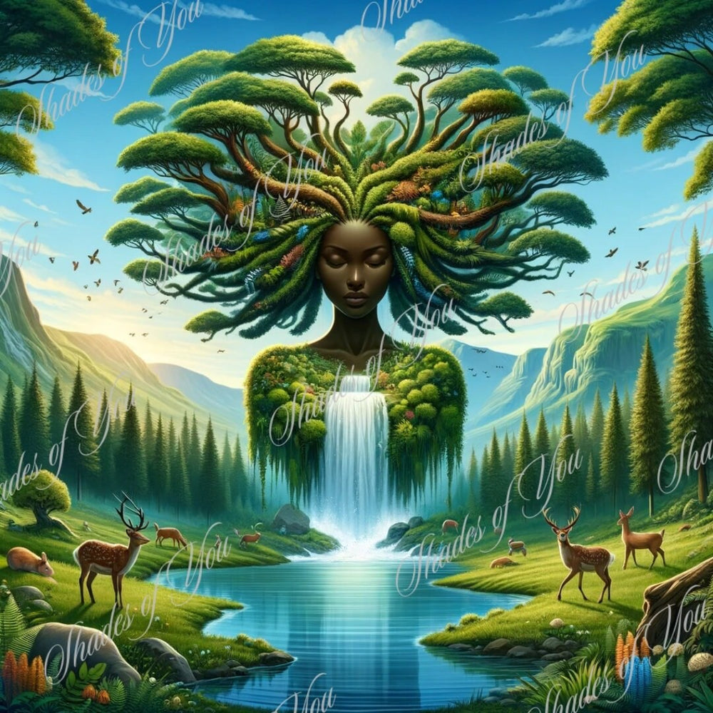 Mother Nature Art Print, Forest Goddess Image (Commercial Use)