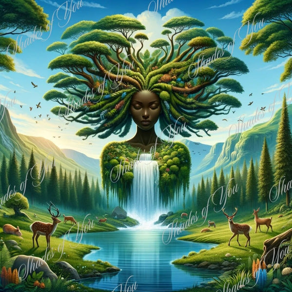 Mother Nature Art Print, Forest Goddess Image (Commercial Use)