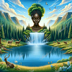 Mother Nature Art Print, Forest Goddess Image (Commercial Use)