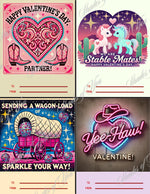 Giddy Up and Glitter Valentine Exchange Cards