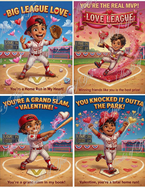 Big League Love Valentine Cards